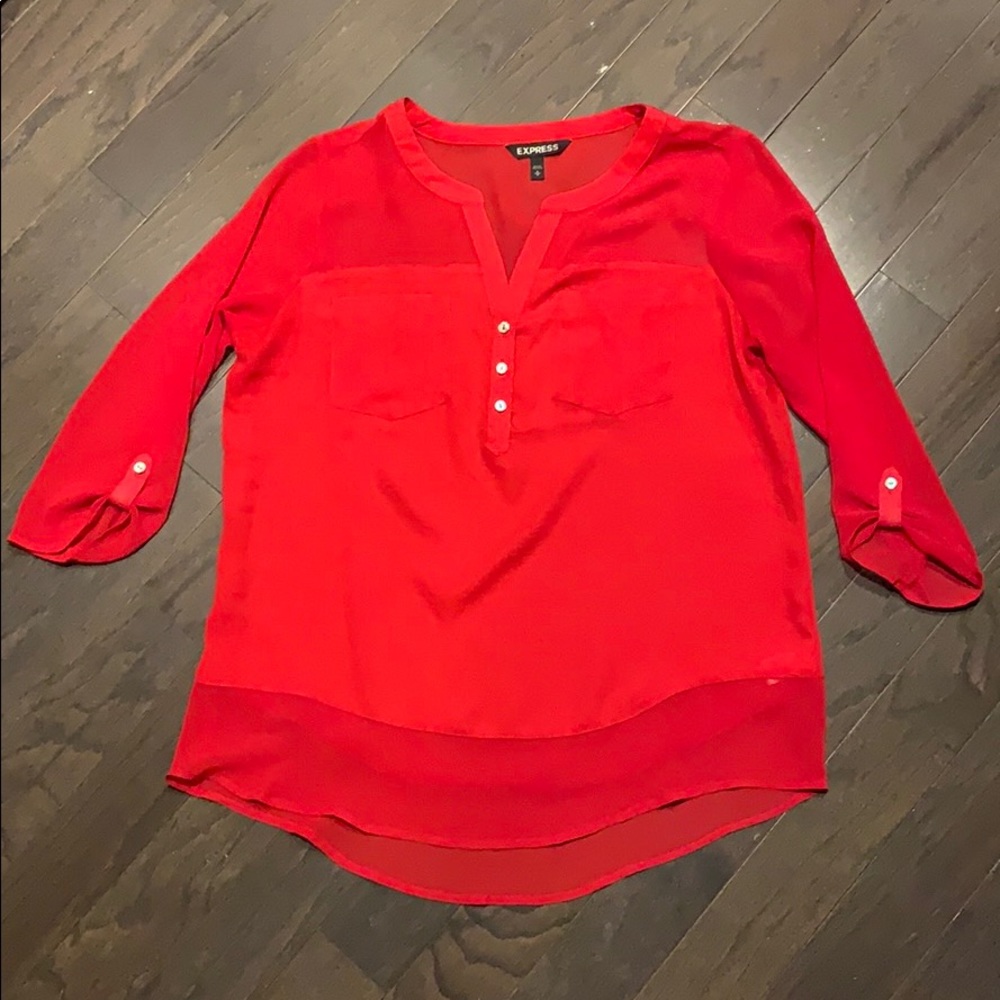 Express Blouse Top Red M